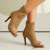 High-heeled Women's Stiletto Boots With Fishmouth.