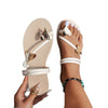 Women's Summer Love Decorative Button Flat Sandals