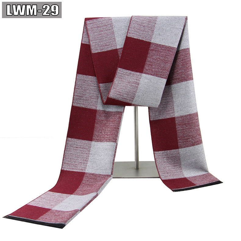 Men's Scarf European And American Cashmere Autumn And Winter Business Plaid