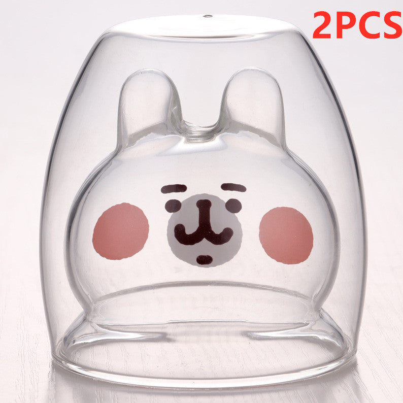 3D Double Layer Lovely Panda Cup Skull Wine Cup