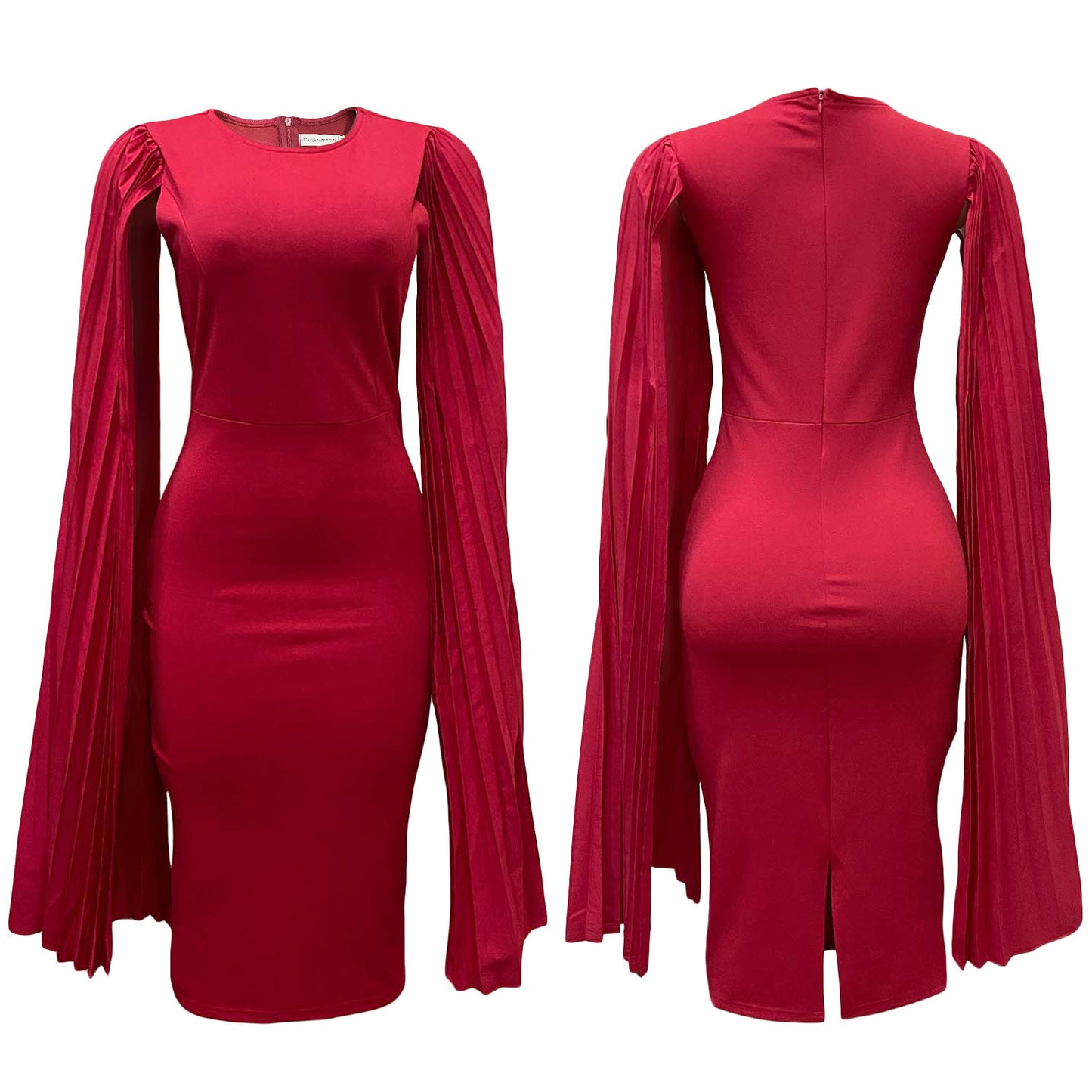 Fashion Pleated Ol Cape Plus Size Gown