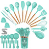 4 Colors Options -- Set Of 35Pcs Kitchen Cooking Utensils Set Spatula Set Baking Utensil Set Kitchen Accessories Necessities With Holder Egg Whisk Separator Tong Turner Spoons Cups