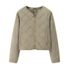 Classic Diamond Round Neck Cotton-padded Jacket