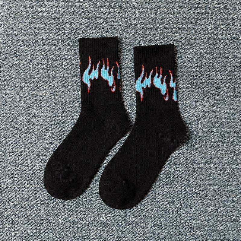 Tube Socks Flame Street Sports Style Hip Hop Trend Socks