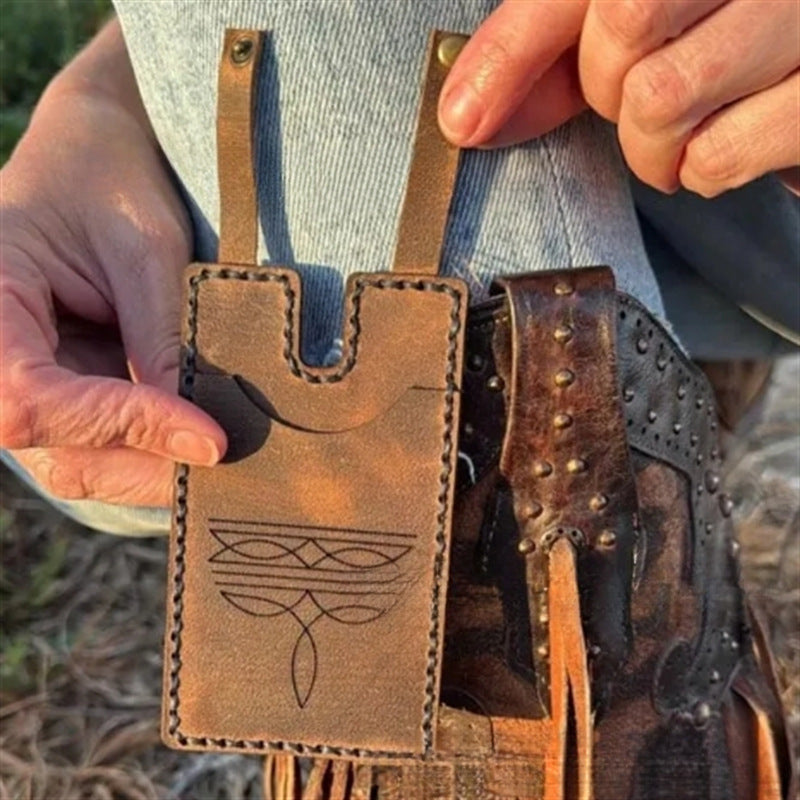Western Boot Wallet With Snap Strap