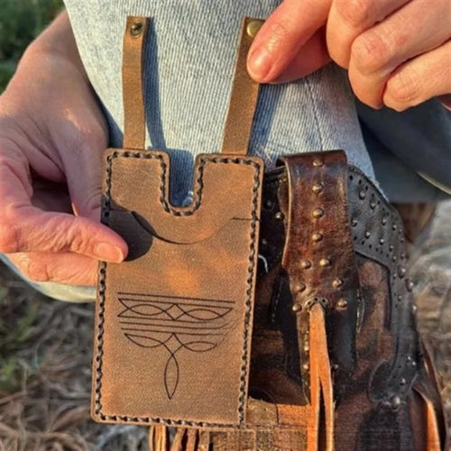 Western Boot Wallet With Snap Strap