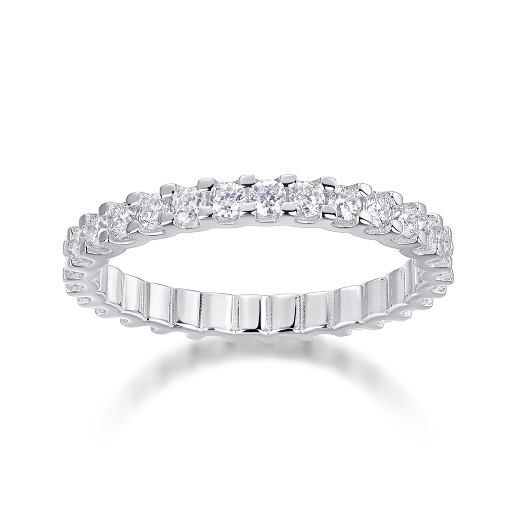 Wish - A Wedding Ring Set With Top-quality Moissanite S925 In Silver And Platinum-plated. The Ring Can Be Tested With A Diamond Pen