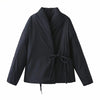 Double Breasted Kimono Niche Design Lace-up Cotton Coat Jacket