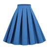 Solid Color A- Line Waist Fitted Umbrella Swing Mid-waist Large Swing All-matching Bubble Skirt