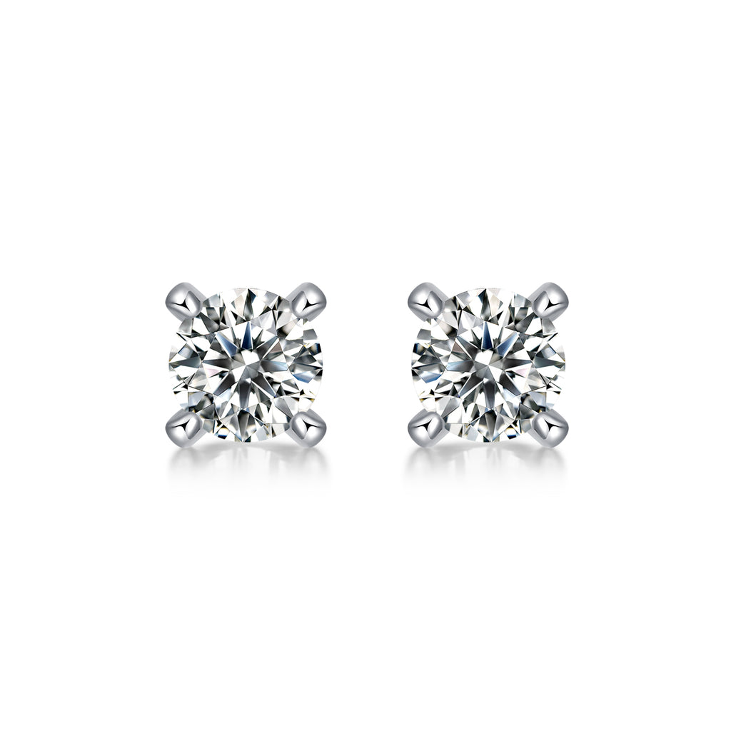 Time Imprint - Earrings Set With 0.5-carat Top-quality Moissanite S925 Silver And Platinum-plated Stud Earrings, A Fashionable And Trendy Accessory, Can Be Tested With A Diamond Pen