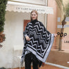 Fashionable With Side-slit Shawl Cape Herringbone Wave Scarf Shawl Suitable For Chinese