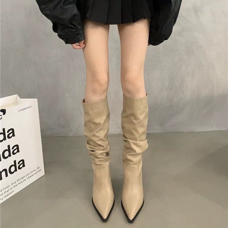 New High-rise Retro Niche-design Over-the-knee Boots