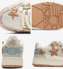 High-end Platform Platform Sneakers With Star Pattern For Couples