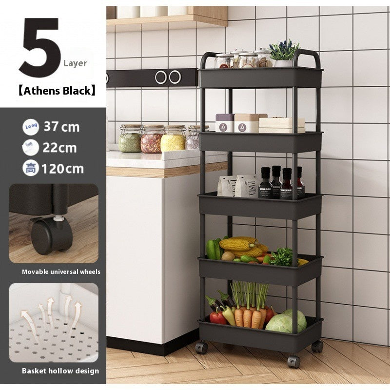 Trolley Rack Floor Multi-layer Mobile Kitchen Vegetable Basket
