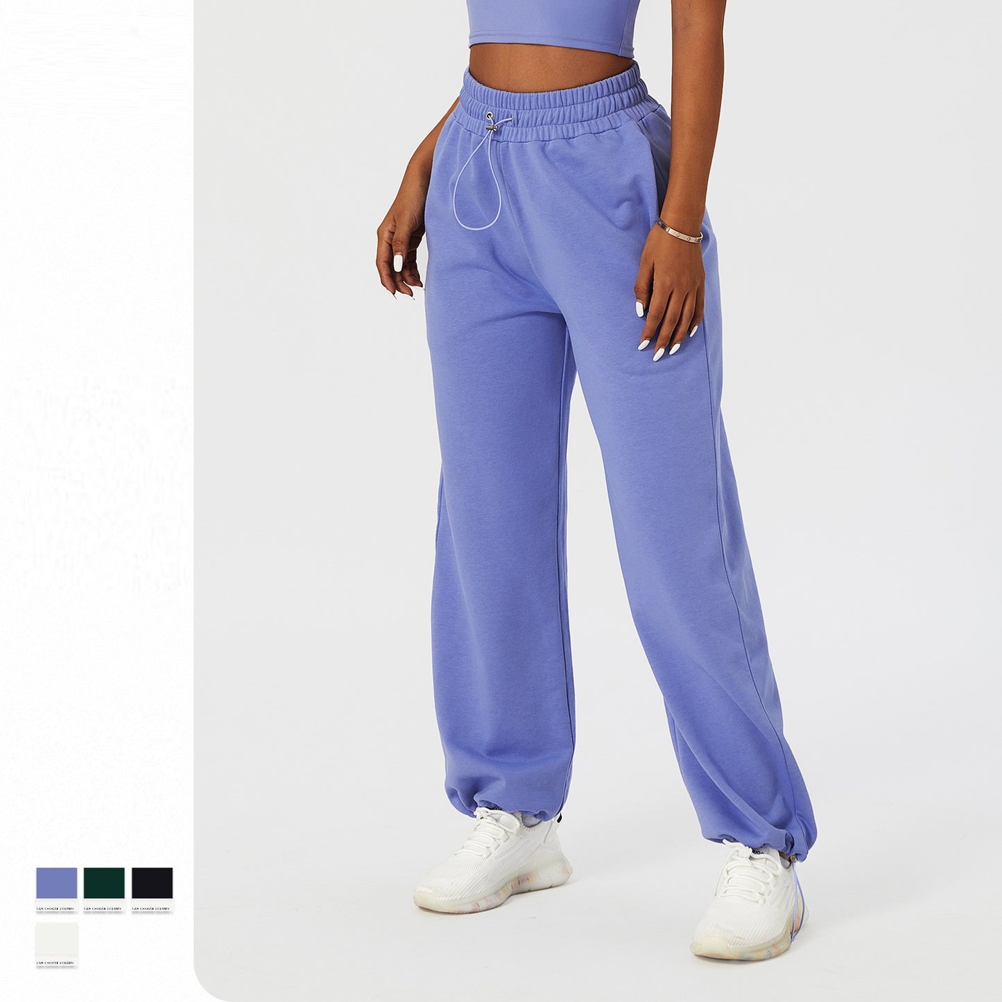 Autumn And Winter Drawstring Loose Bound Sports Pants For Women