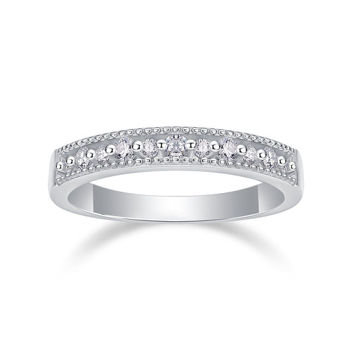 The Scenery Along The Way - A Wedding Ring Set With Top-quality Moissanite S925 Silver And Platinum-plated Diamond Can Be Inspected With A Diamond Pen