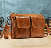 Genuine Leather Crossbody Bag For Men, Casual Shoulder Bag