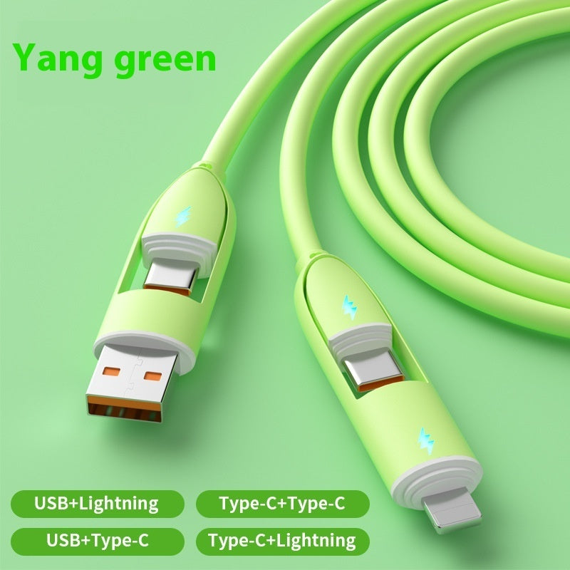 Four-in-one Silicone Fast Charge Data Cable