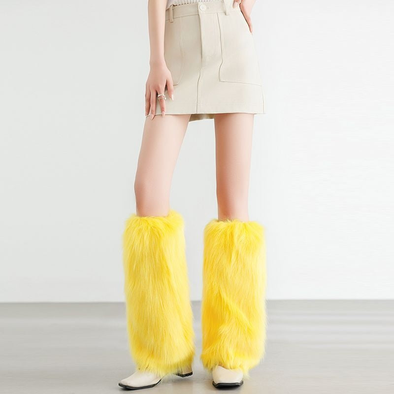 Fur Plush Thickened Warm Leg Niche Wear