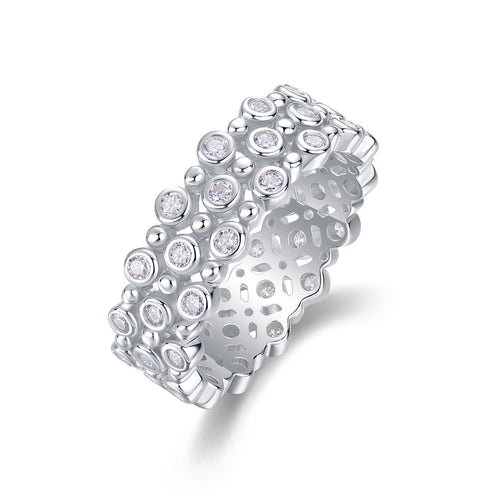 The Most Beautiful Star - A Wedding Ring Set With Top-quality Moissanite S925 Silver And Platinum-plated Diamond Can Be Tested With A Diamond Pen