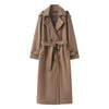 British-style Double-breasted Long Wool Coat For Women