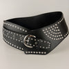 Asymmetric Belt Rivet Sewing Leather Wide Waist Seal