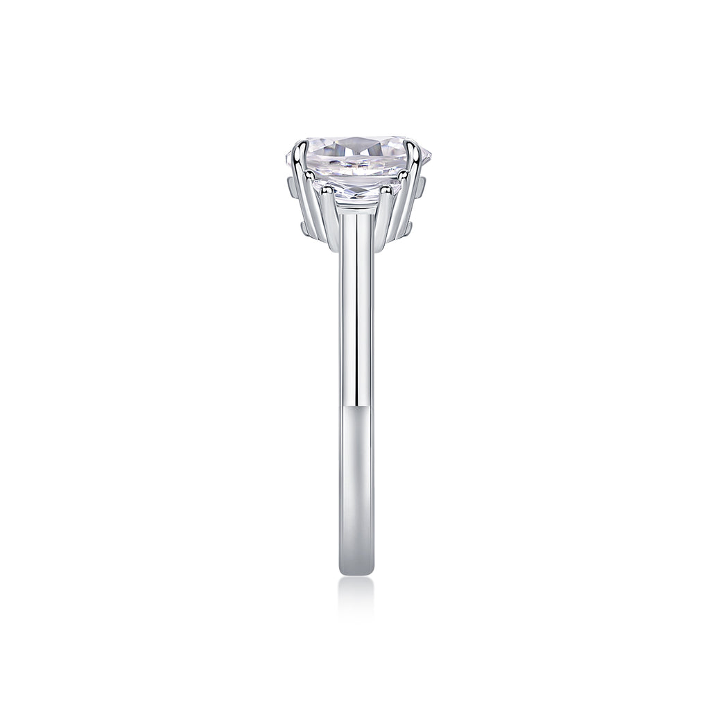 Brilliant Light And Shadow - A Wedding Ring Set With 2-carat Top-quality Moissanite S925 Silver And Platinum-plated Diamond Can Be Inspected With A Diamond Pen