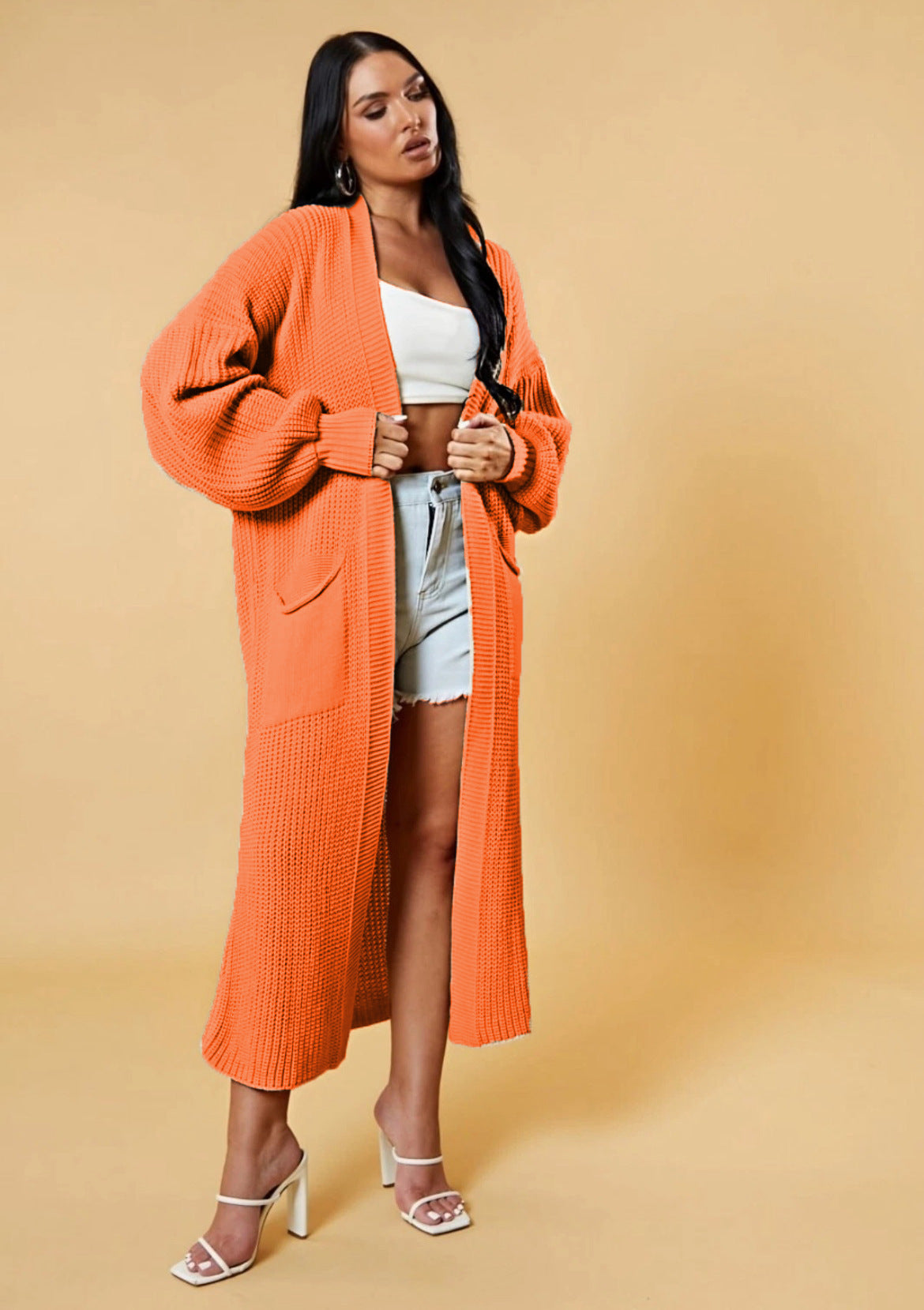 Casual Solid Color Knitwear Cross-border Plus Size Loose Long Coat Sweater