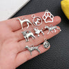 1 Antique Silver Alloy Animal Dog Series Pendant