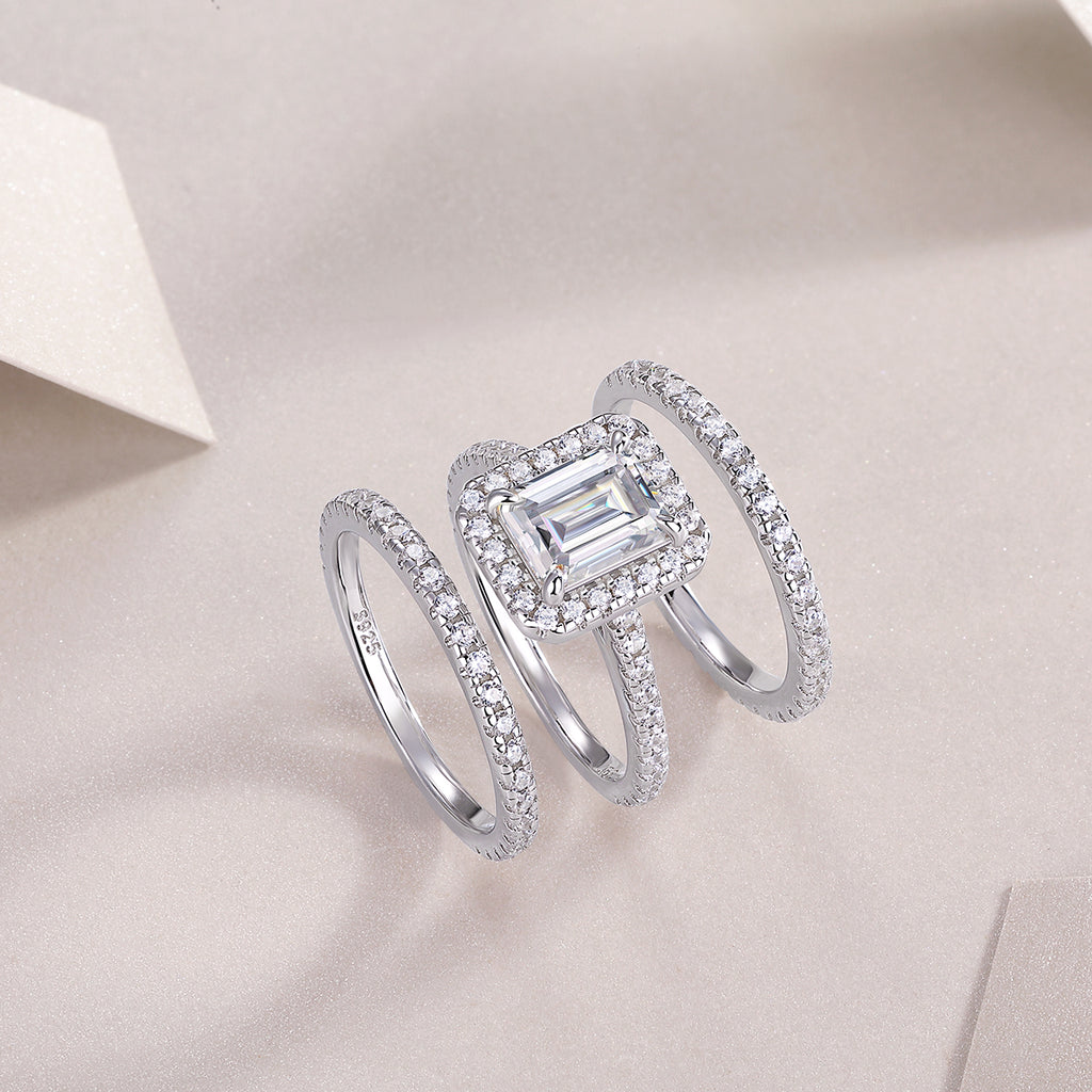 Simple And Elegant - Set With Top-quality Moissanite S925, Silver And Platinum-plated Diamond Wedding Ring. The Ring Can Be Inspected With A Diamond Pen