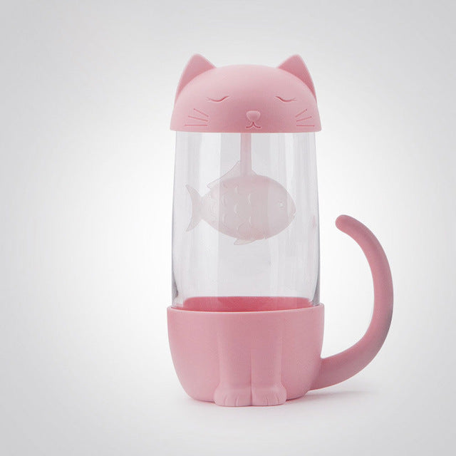 Cute Office Cat Tea Separate Water Cup