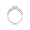 Meteor Shower - Set With 1-carat Top-quality Moissanite S925 Silver And Platinum-plated Diamond Wedding Ring. The Ring Can Be Inspected With A Diamond Pen