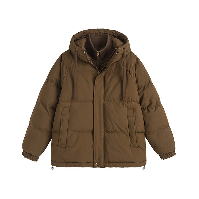 Winter Fake Two-piece Cotton-padded Coat For Men And Women Loose Cotton Jacket