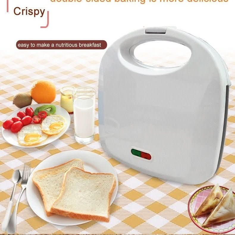 220V white color Double - sided breakfast sandwich machine panini toaster household omelette Fried steak sanwich maker - Eshtree