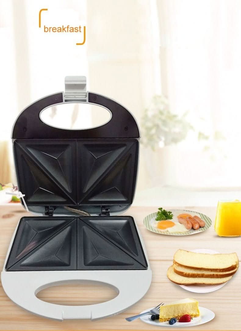 220V white color Double - sided breakfast sandwich machine panini toaster household omelette Fried steak sanwich maker - Eshtree