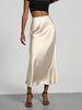 European And American Style Elegant Texture Satin Slimming Straight Mid-length Skirt