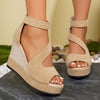 Women's European And American Color Matching Wedge Sandals