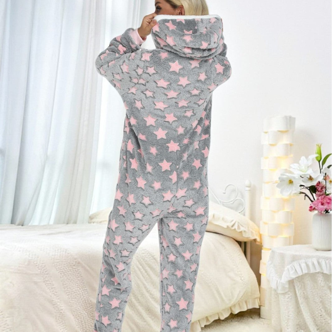 European And American Autumn And Winter One-piece Women's Pajamas Suit