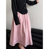 Yellow Skirt High Waist Slimming A- Line Skirt Loose Cover