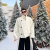 Autumn And Winter Men's Thickened Short Stand Collar Woolen Coat