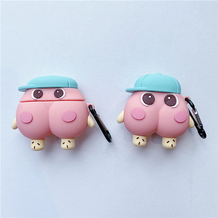 Compatible with Apple, Cute Cartoon Butt Silicone Earphone Protective Cover