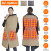 USB Heated Blanket Electric Heated Poncho Shawl Wrap Throw With Zipper Arm Holes Pocket 3 Heating Levels 6 Zones 5V 2A Machine Washable For Home Office Outdoor