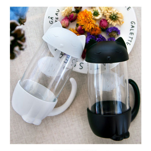 Cute Office Cat Tea Separate Water Cup