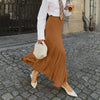 Khaki Slim-fit Elegant Draping Effect Tulle Skirt