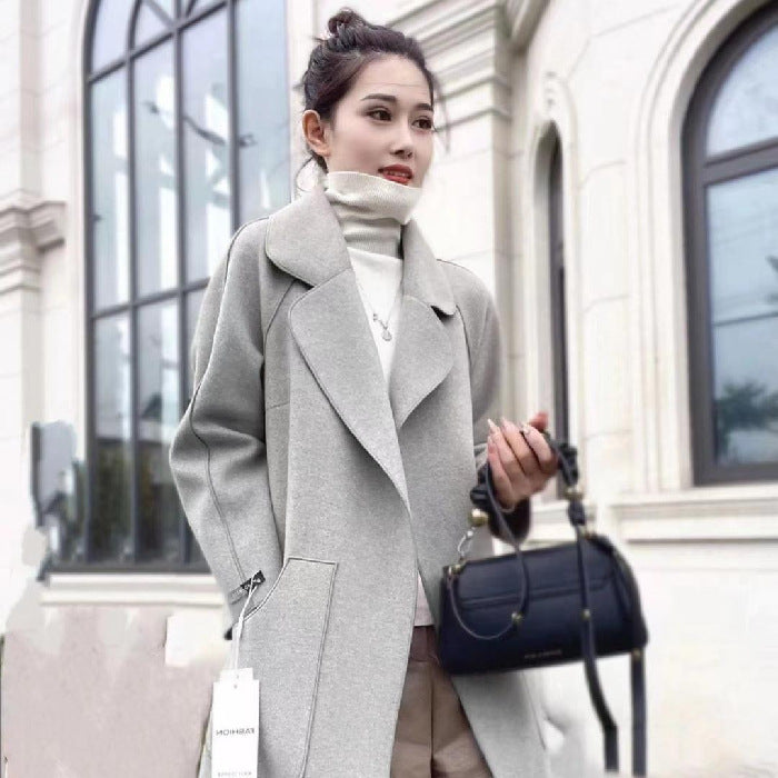 Double-faced Cashmere Coat Women's Mid-length Over The Knee