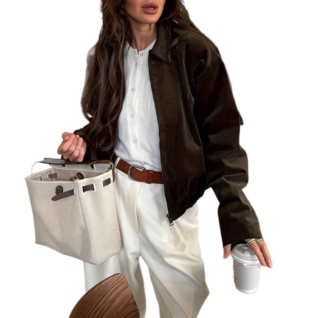 جاكيت نسائي جديد بسحاب من ماركة نيو فاشن تمبرامنت