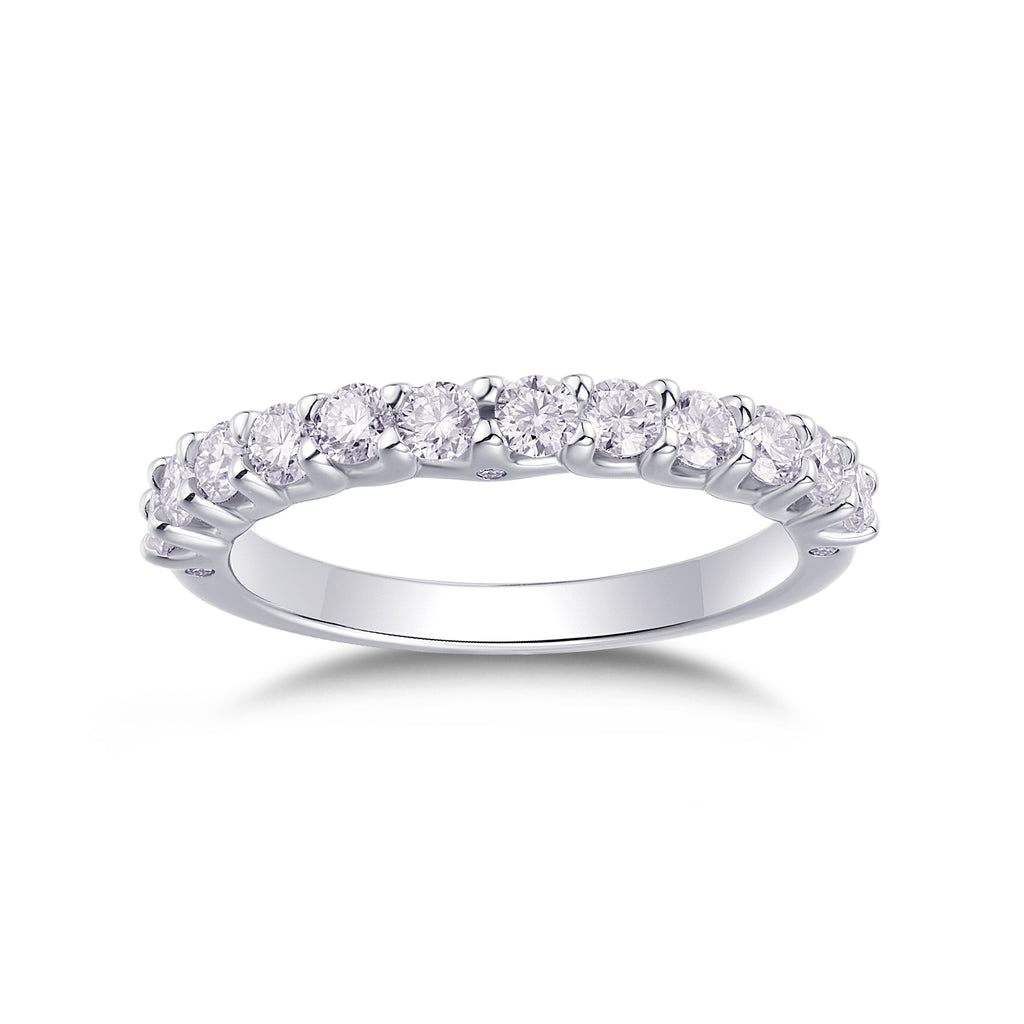 The Radiance - Set With Top-quality Moissanite S925 Silver And Platinum-plated Diamond Wedding Ring Can Be Inspected With A Diamond Pen