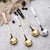 Stainless Steel Flower-shaped Spoon Surface Ceramic Handle Spoon Mixing Spoon