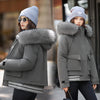 Russian Stitching Jacket Female Thicken Big Fur Collar Cotton Coat Jacket