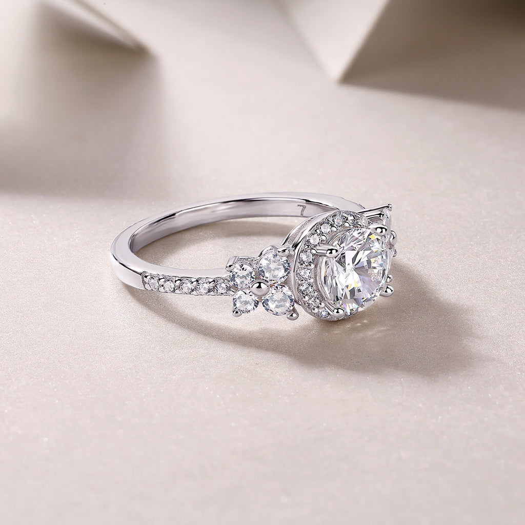 Exciting - A Wedding Ring Set With 1-carat Top-quality Moissan S925 Silver And Platinum-plated Diamond Can Be Tested With A Diamond Pen